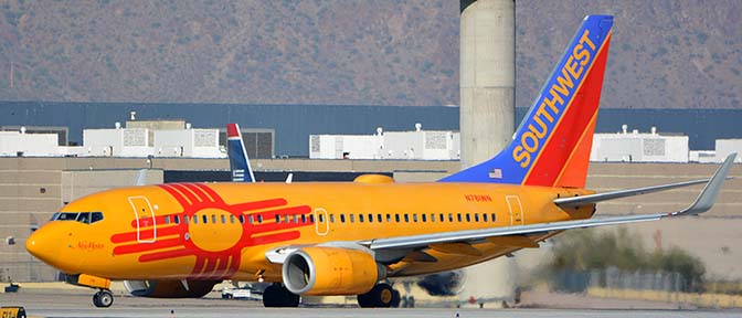Southwest Boeing 737-7H4 N781WN New Mexico One, Phoenix Sky Harbor, January 17, 2016